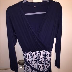 “Fake-wrap” maxi dress